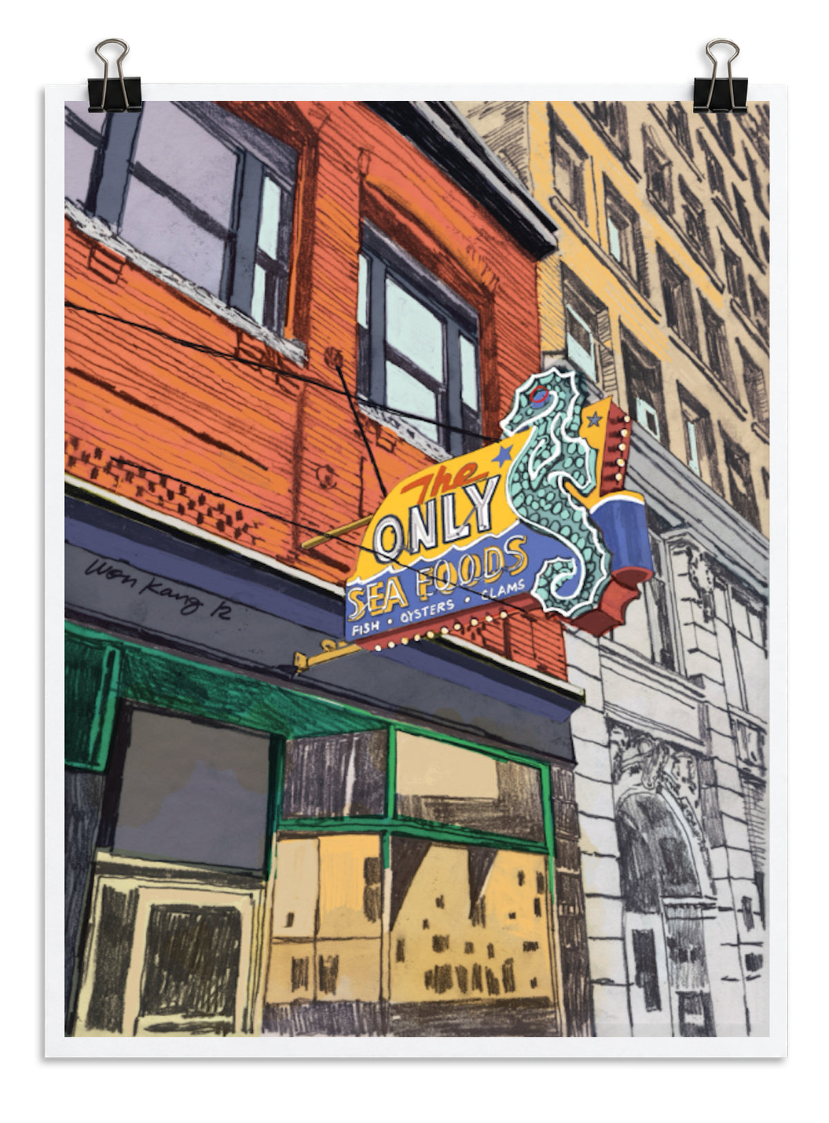 The Only Seafoods Print by Won Kang